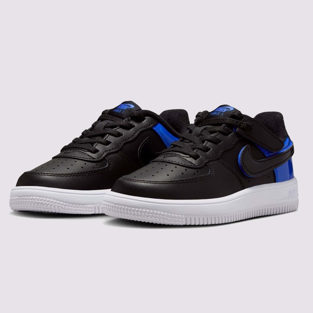 KIDS NIKE AIR FORCE 1 LOW EASYON TODDDLER BOYS' "BLACK/RACER BLUE/WHITE"
